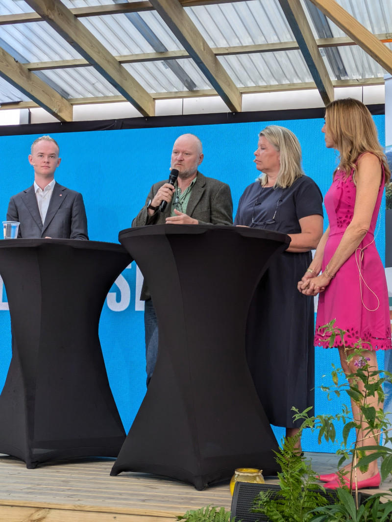 Brigt Dale i aksjon under Arendalsuka. Foto: Grete Hovelsrud