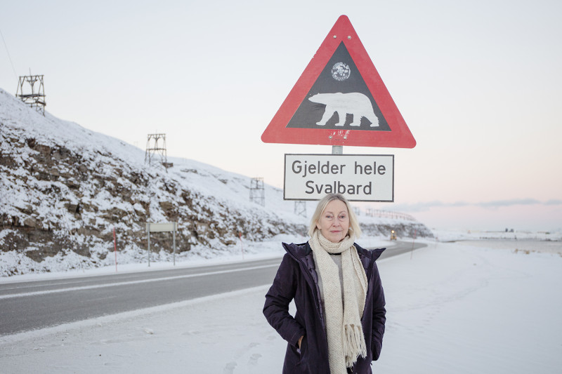 Grete Hovelsrud på Svalbard. Foto: Marta Anna Løvberg